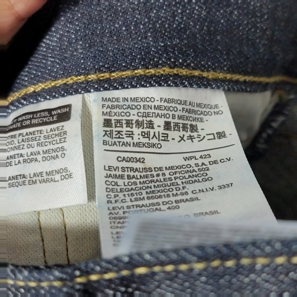 Levi's 501 Straight Leg Six Button Raw Denim Jeans - Picture 7 of 11